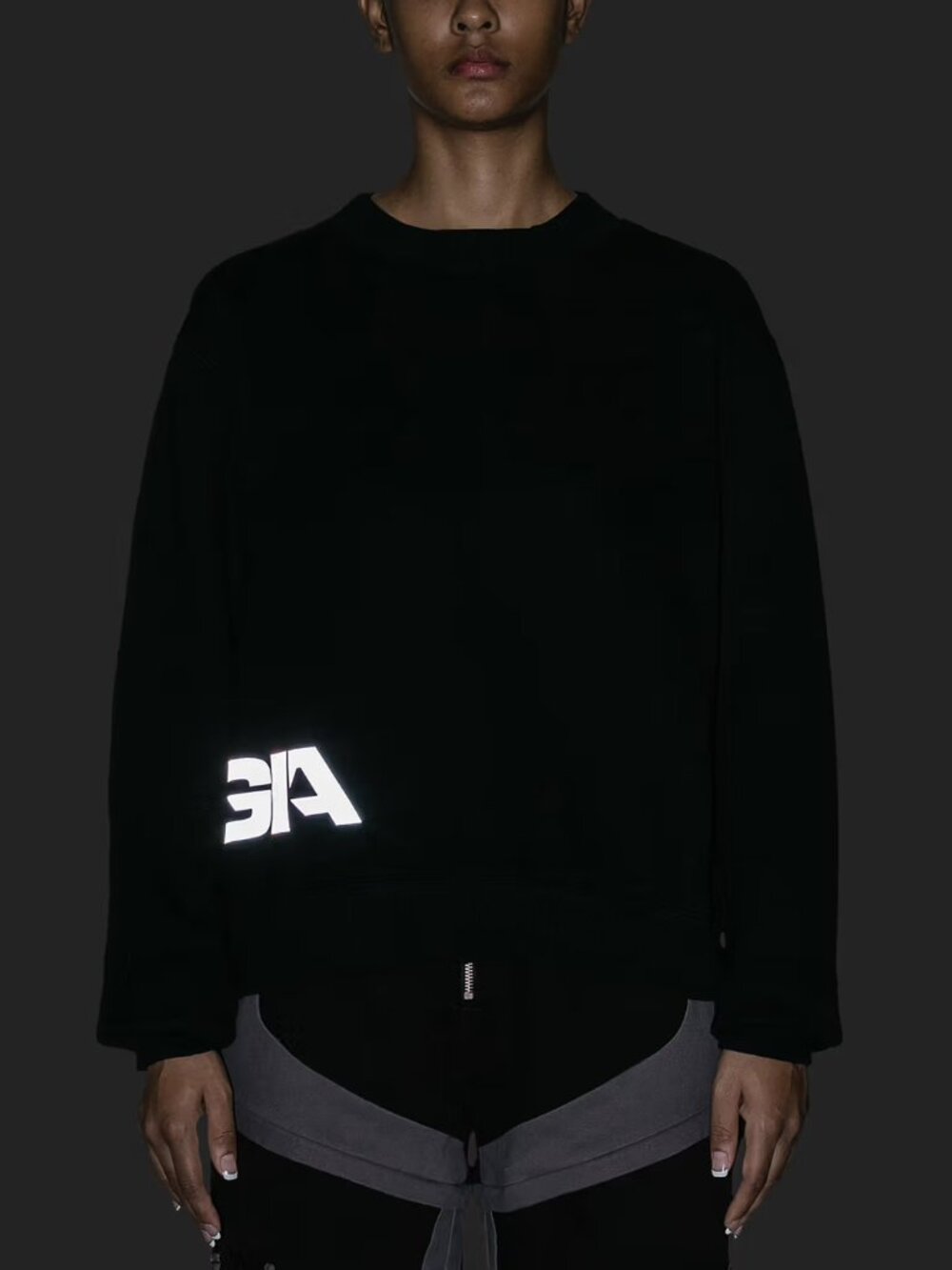 I.A.M. GIA Taja Sweatshirt | Faded Black | Size S | 100% Cotton - Picture 7 of 8